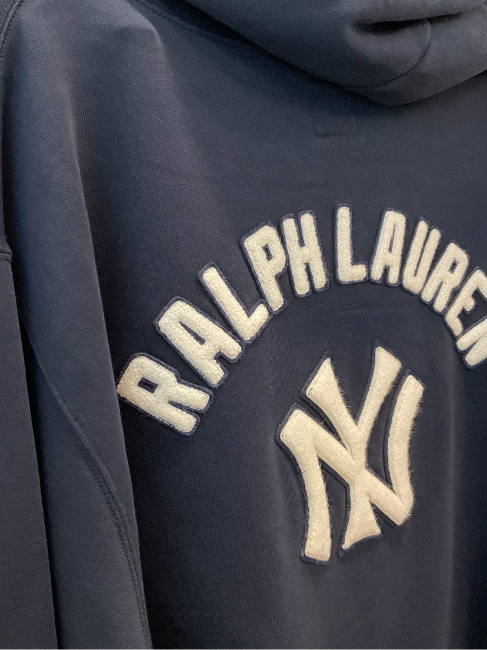 POLO Ralph Lauren Navy Blue NEW YORK YANKEES Logo Hoodie Sweatshirt 3XL T62 - Picture 12 of 16